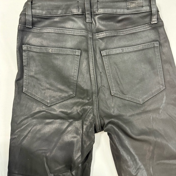 PAIGE Margot Ankle Jeans Size 27 Black Fog Luxe Coating Faux Leather Look - Picture 6 of 7